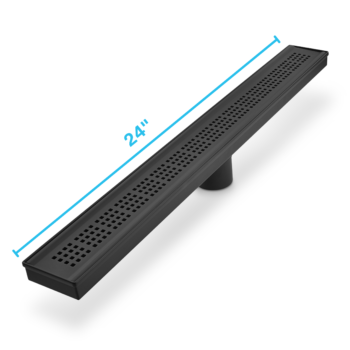 QM Bay Series. Ria Linear Drain 24". Black
