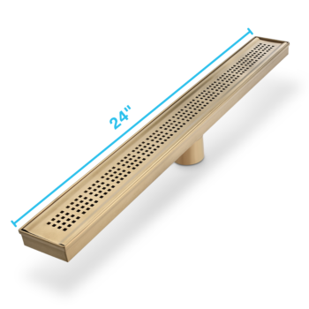 QM Bay Series. Ria Linear Drain 24". Gold