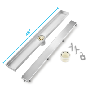 QM Bay Series. 48″ Linear Drain. Reversible 2 in 1 grate