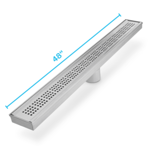 QM Bay Series. Ria Linear Drain 48″. Satin