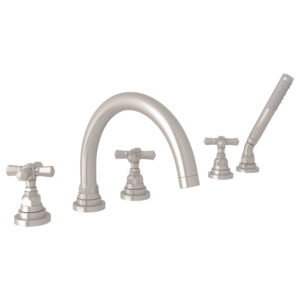 ROHL San Giovanni™ 5-Hole Deck Mount Tub Filler In Satin Nickel