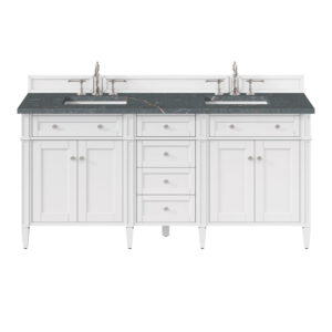 Brittany 72" Double Vanity, Bright White Vanity