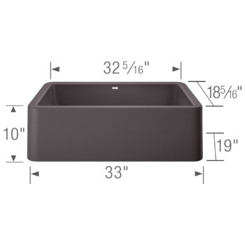 Blanco Ikon SILGRANIT 33" Single Bowl Apron-Front Farmhouse Sink - Cinder - Image 3