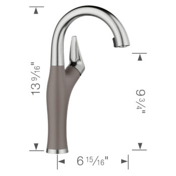 Blanco Artona Pull-Down Dual-Spray Bar Faucet 1.5 GPM - PVD Steel/Volcano Gray - Image 3