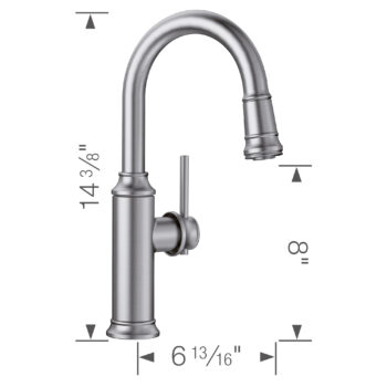 Blanco Empressa Pull-Down Bar Faucet 1.5 GPM - PVD Steel - Image 8
