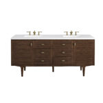 Amberly 72" Double Vanity, Mid-Century Walnut