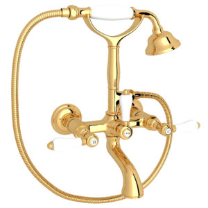 ROHL Exposed Wall Mount Tub Filler In Italian Brass