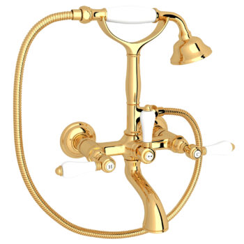 ROHL Exposed Wall Mount Tub Filler In Italian Brass