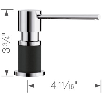 Blanco Lato Soap Dispenser - Chrome/Coal Black - Image 5