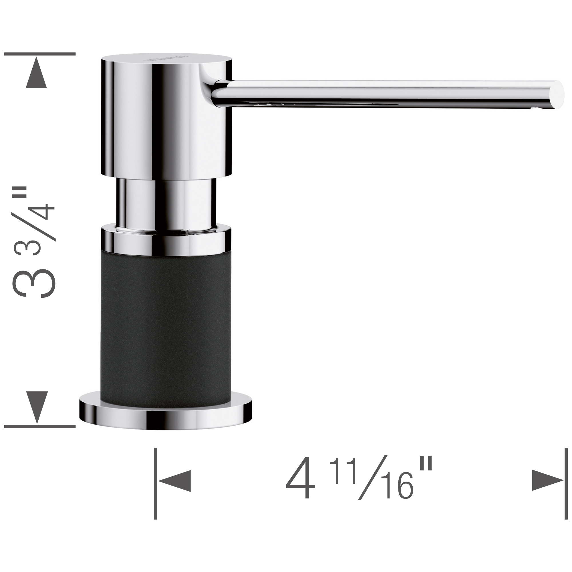 Blanco Lato Soap Dispenser - Chrome/Coal Black - Image 5