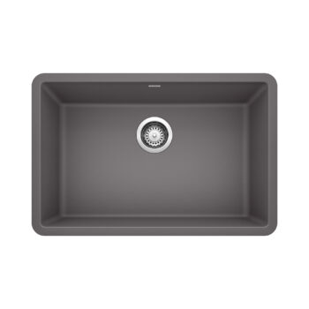 Blanco Precis SILGRANIT 27" Single Bowl Undermount Kitchen Sink - Coal Black