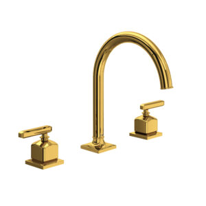ROHL Apothecary™ Widespread Lavatory Faucet With C-Spout In Unlacquered Brass