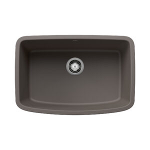 Blanco Valea SILGRANIT 27″ Single Bowl Undermount Kitchen Sink – Volcano Gray