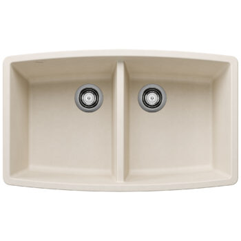 Blanco Performa SILGRANIT 33" 50/50 Double Bowl Undermount Kitchen Sink - Soft White