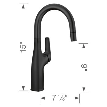 Blanco Rivana Pull-Down Bar Faucet 1.5 GPM - Matte Black - Image 6