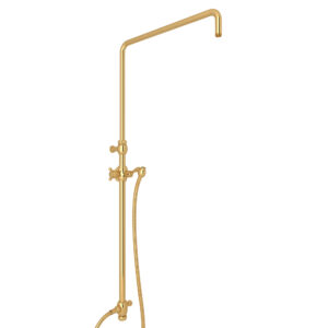 ROHL Riser With Diverter, Hose And Sliding Handshower Holder In Italian Brass