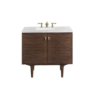 Amberly 36" Single Vanity, Mid-Century Walnut