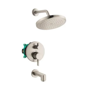 Hansgrohe Croma Pressure Balance Tub/Shower Set with Rough, 2.0 GPM  in Brushed Nickel