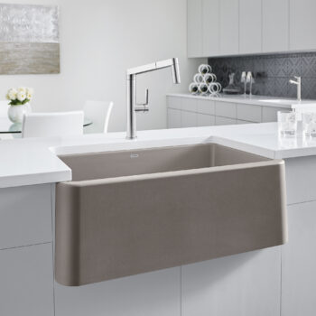 Blanco Ikon SILGRANIT 33" Single Bowl Apron-Front Farmhouse Sink - Truffle - Image 2