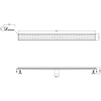 Dawn® Thames River Series - Linear Shower Drain 36"L In Polished satin - Image 2