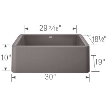Blanco Ikon SILGRANIT 30" Single Bowl Apron-Front Farmhouse Sink - Metallic Gray - Image 3
