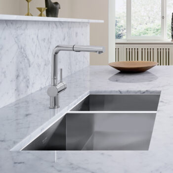 Blanco Precision R0 33" 60/40 Double Bowl Undermount Stainless Steel Kitchen Sink - Image 2