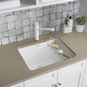 Blanco Liven SILGRANIT 25" Single Bowl Dual Mount Laundry Sink - White - Image 3