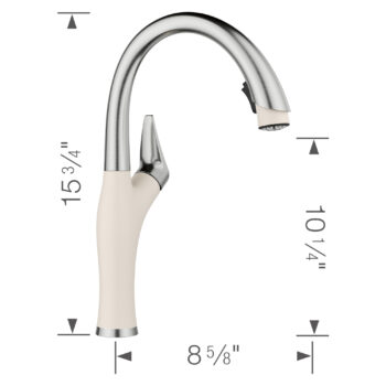 Blanco Artona Pull-Down Dual-Spray Kitchen Faucet 1.5 GPM - PVD Steel/Soft White - Image 6