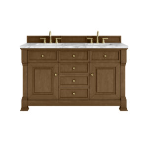 Brookfield 60" Double Vanity, Honey Oak