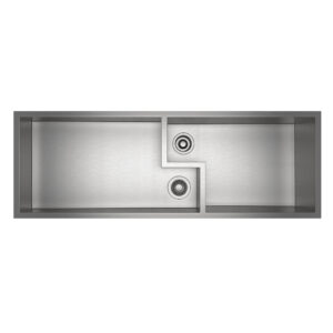 ROHL Culinario™ 50″ Double Bowl Stainless Steel Chef/Work Station Sink In Brushed Stainless Steel