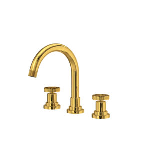 ROHL Campo™ Widespread Lavatory Faucet With C-Spout In Unlacquered Brass