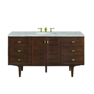 Amberly 60" Single Vanity, Mid-Century Walnut