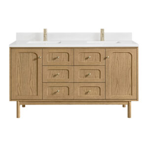 Laurent 60" Double Vanity, Light Natural Oak