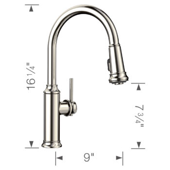 Blanco Empressa High Arc Pull-Down Dual-Spray Kitchen Faucet 1.5 GPM - Polished Nickel - Image 5