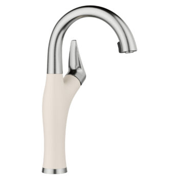 Blanco Artona Pull-Down Dual-Spray Bar Faucet 1.5 GPM - PVD Steel/Soft White