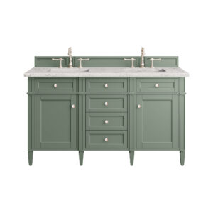 Brittany 60" Double Vanity, Smokey Celadon