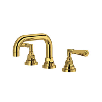 ROHL San Giovanni™ Widespread Lavatory Faucet With U-Spout In Unlacquered Brass