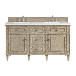 Lorelai 60" Double Vanity, Whitewashed Oak