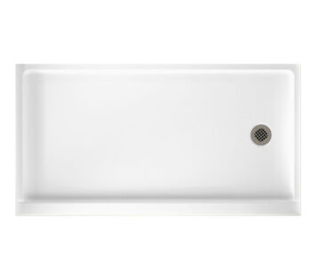 Swan 32 x 60 Swanstone Alcove Shower Pan with Left Hand Drain in White - Image 2