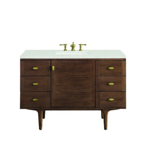 Amberly 48" Single Vanity, Mid-Century Walnut