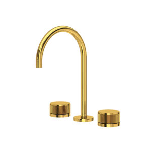 ROHL Amahle™ Widespread Lavatory Faucet With C-Spout In Unlacquered Brass