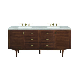 Amberly 72" Double Vanity, Mid-Century Walnut