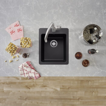 Blanco Liven SILGRANIT 17" Dual Mount Bar Sink - Coal Black - Image 2