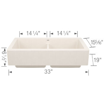 Blanco Vintera SILGRANIT 33" Double Bowl Apron-Front Farmhouse Sink - Soft White - Image 3