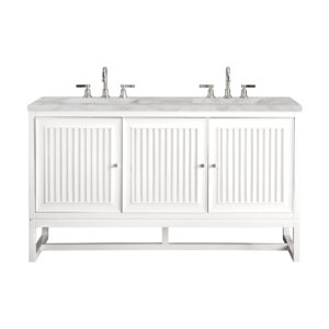Athens 60" Double Vanity, Glossy White