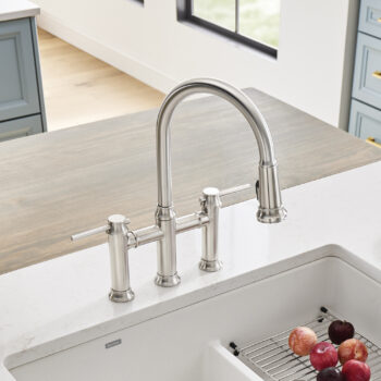 Blanco Empressa Pull-Down Dual-Spray Bridge Faucet 1.5 GPM - PVD Steel - Image 4