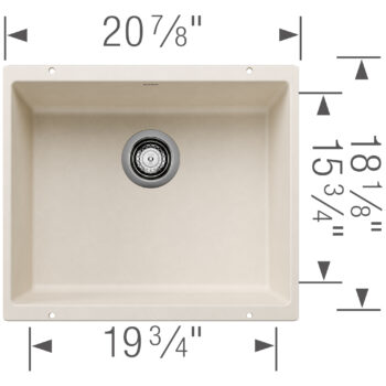 Blanco Precis SILGRANIT 21" Single Bowl Undermount Kitchen Sink - Soft White - Image 3