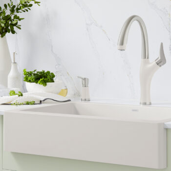 Blanco Artona Pull-Down Dual-Spray Kitchen Faucet 1.5 GPM - PVD Steel/Soft White - Image 2
