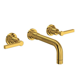 ROHL Lombardia® Wall Mount Lavatory Faucet Trim In Unlacquered Brass