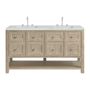 Breckenridge 60" Double Vanity, Whitewashed Oak
